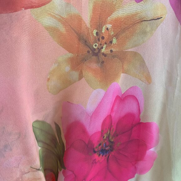 NWT Sheer Floral Multicolour Print Spaghetti Strap Y2K Camisole with Front Tie - Picture 4 of 10